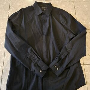 Banana Republic Men's Black Dress Shirt - Large Slim